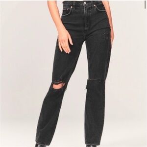 Abercrombie & Fitch ultra high rise 90s straight jean- curve love